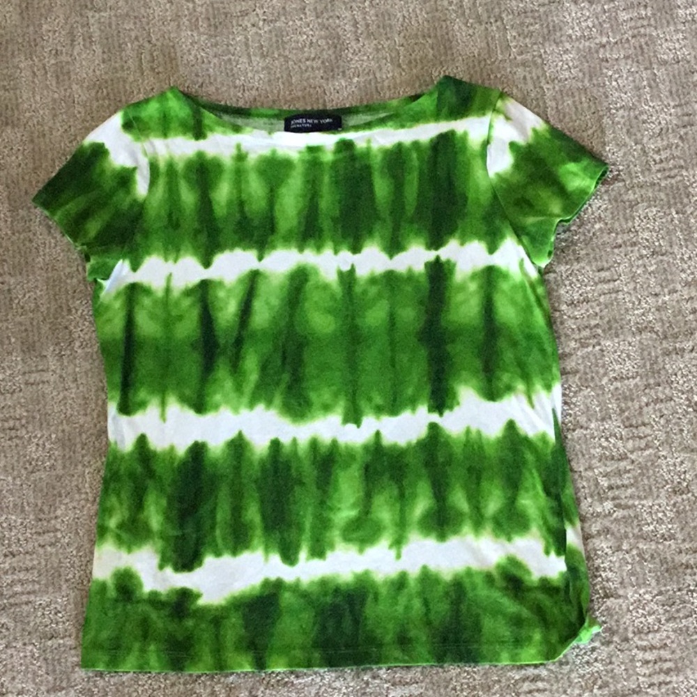 Jones New York/Green Tie Dyed/Tee/size Lg